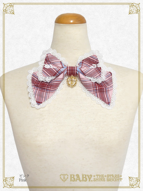 Tartan check ribbon tie
