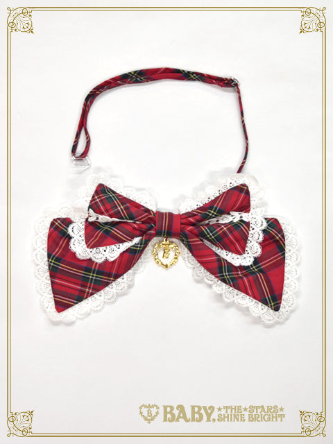 Tartan check ribbon tie