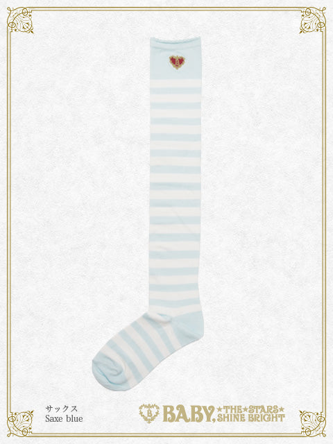 Princess Drop Embroidery Border Over-the-Knee Socks