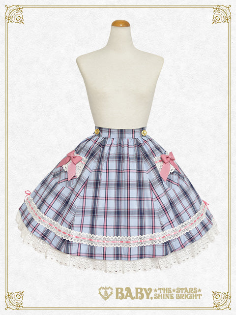 Tartan check flare skirt