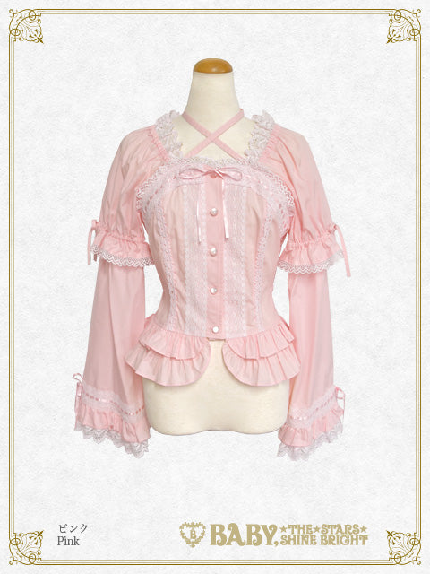 Princess sleeve Shirring Blouse