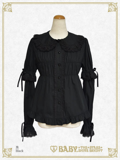 Detachable sleeve babydoll blouse