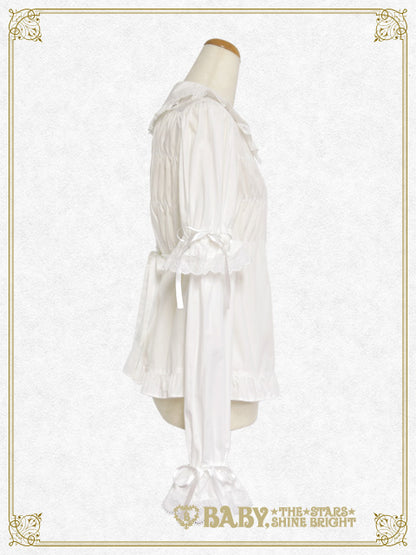 Detachable sleeve babydoll blouse