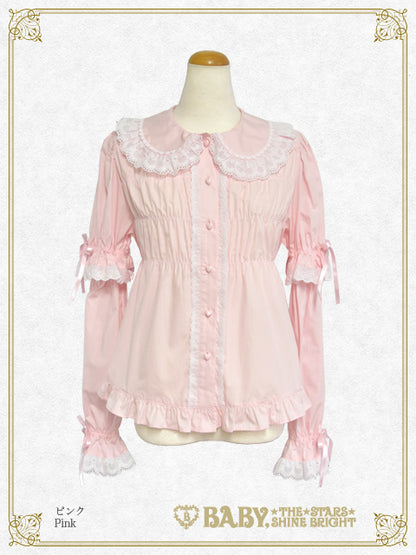 Detachable sleeve babydoll blouse