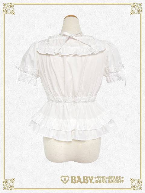 double frill half sleeve blouse