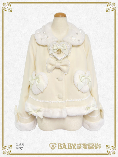 【Build-to-order】Heart Ribbon Short Coat