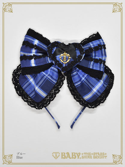 Sweet Wing Tartan Check head bow