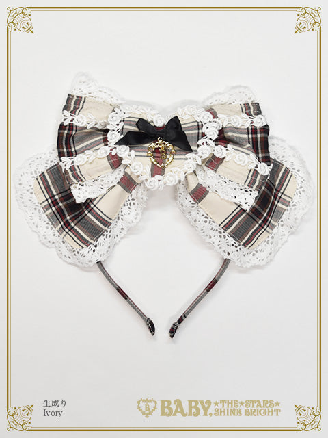 [Pre-order] Sweet Wing Tartan Check head bow