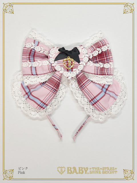 [Pre-order] Sweet Wing Tartan Check head bow