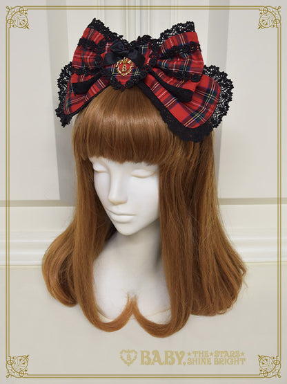 Sweet Wing Tartan Check head bow