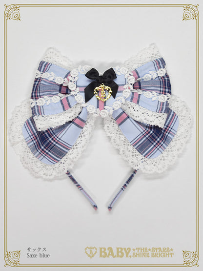 Sweet Wing Tartan Check head bow