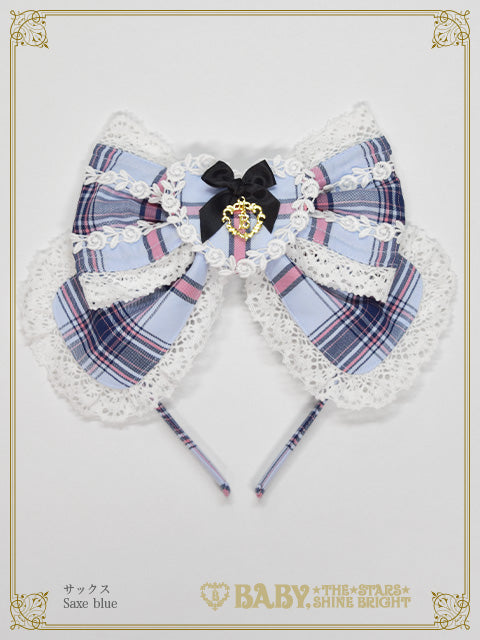 Sweet Wing Tartan Check head bow