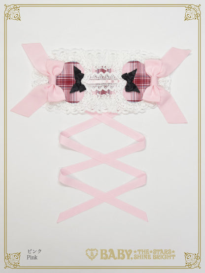 Sweet Wing Tartan Check Head Dress