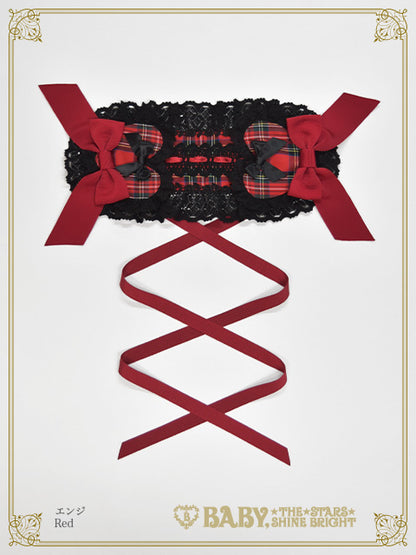 Sweet Wing Tartan Check Head Dress