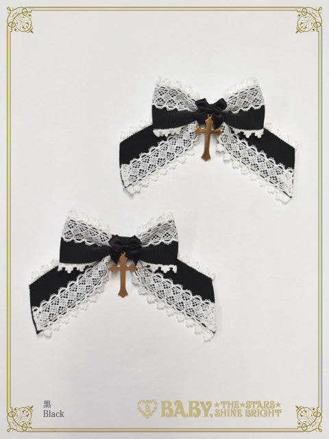  Croix de Noёl Blanche ribbon clip