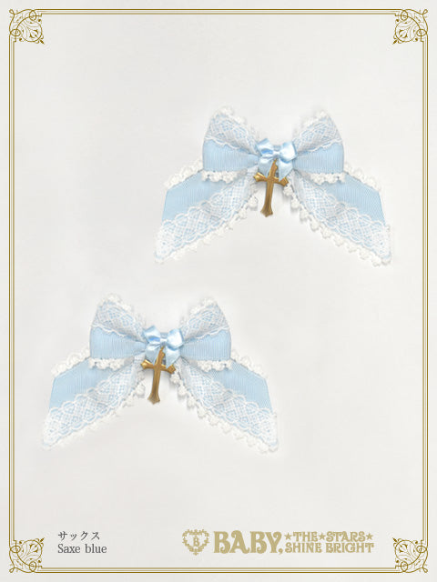  Croix de Noёl Blanche ribbon clip