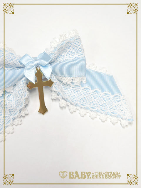  Croix de Noёl Blanche ribbon clip