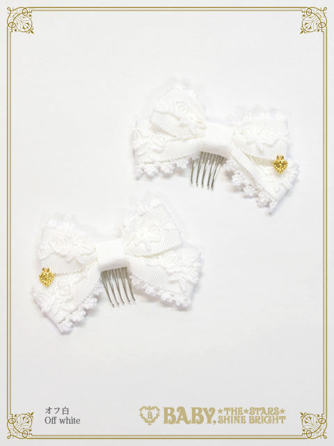 Créme Chantilly Princess ribbon comb