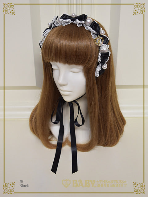 Milky sugar pearl head dress