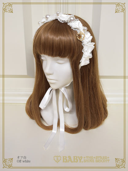 Milky sugar pearl head dress