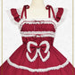 Innocent Ribbon Frill shirring jumper skirt