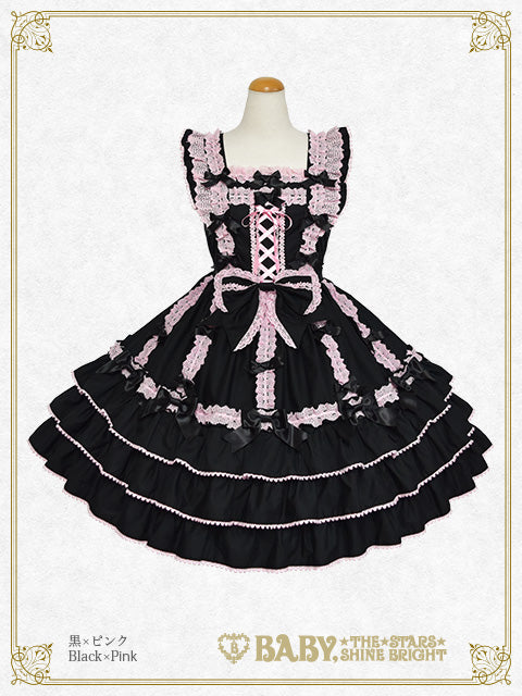 [Pre-order] Ribbon ribbon blooms jumper skirt