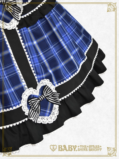 [Pre-order] Sweet Wing Tartan Check Jumper Skirt