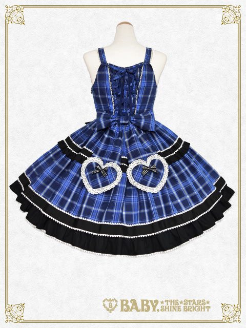 [Pre-order] Sweet Wing Tartan Check Jumper Skirt