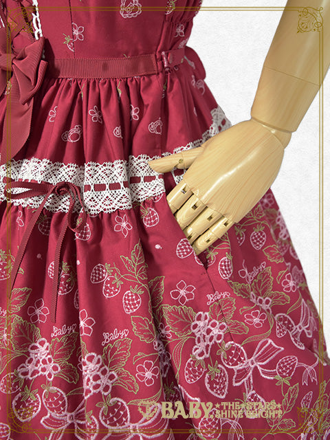 くみゃちゃんのStrawberry Garden刺繍ジャンパースカートⅡ