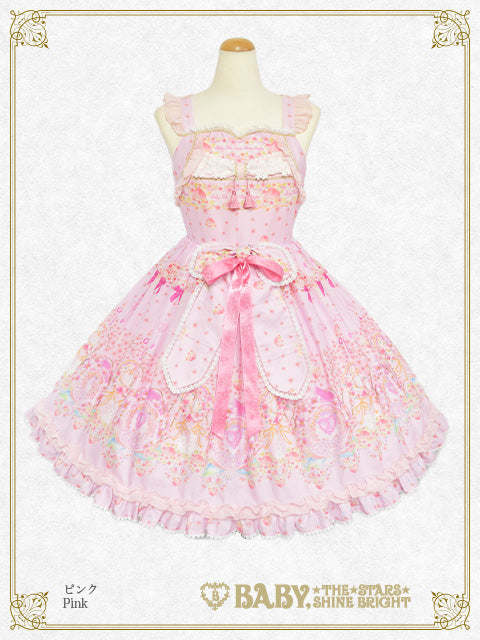Hanamomo Shangri-La pattern ribbon jumper skirt – BABY, THE STARS 