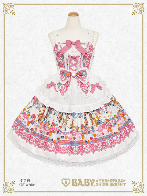 [Pre-order] Pastoral Decoration Palette Apron Jumper Skirt