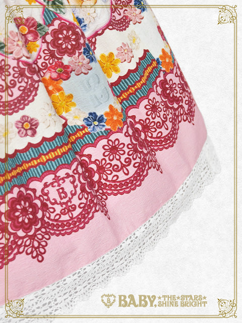 [Pre-order] Pastoral Decoration Palette Apron Jumper Skirt