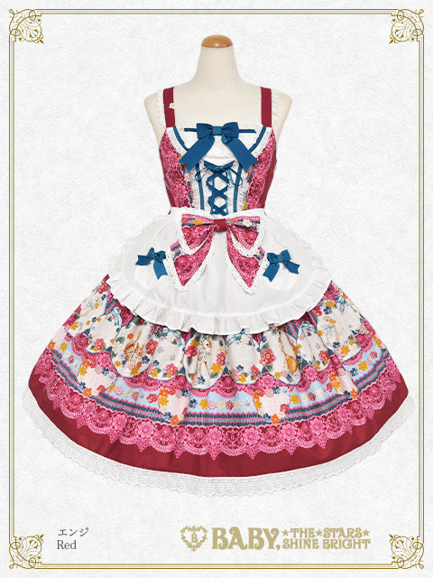 [Pre-order] Pastoral Decoration Palette Apron Jumper Skirt