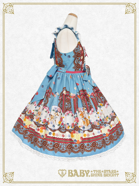 【予約】Pastoral Decoration Palette柄ヨークレースジャンパースカート