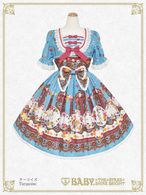 【予約】Pastoral Decoration Palette柄ワンピース