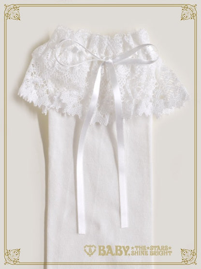 Ribbon loop lace overknee socks