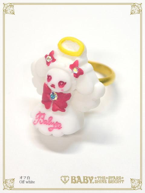 限定①価格★国産転写フラワービーズに乗っかったうさぎちゃんのボールペン❤ おすわりウサちゃん ボールチェーン 4色アソート No.603-183