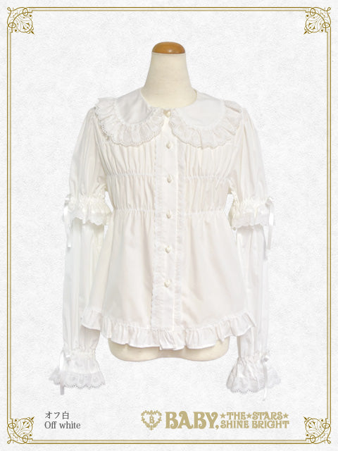 Detachable sleeve babydoll blouse