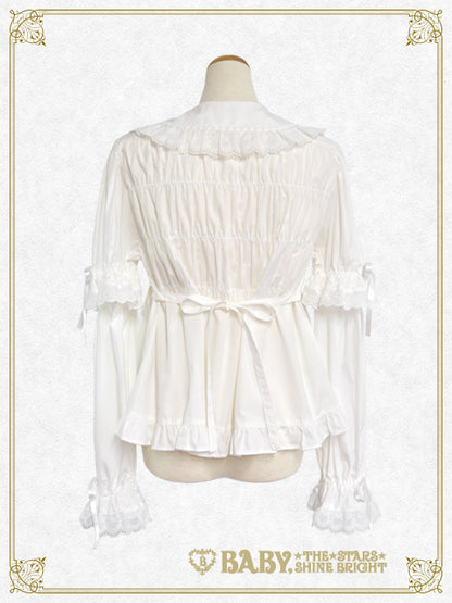 Detachable sleeve babydoll blouse