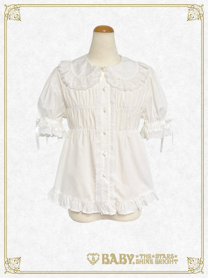Detachable sleeve babydoll blouse
