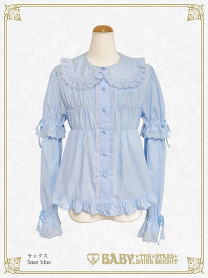 Detachable sleeve babydoll blouse