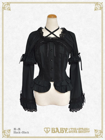 Princess Sleeve Back Shirring Blouse