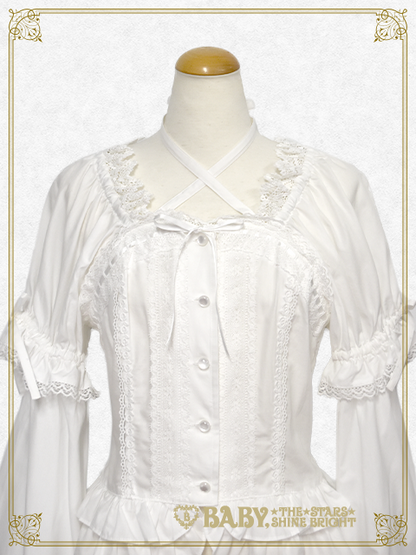 Princess Sleeve Back Shirring Blouse