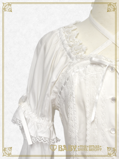 Princess Sleeve Back Shirring Blouse