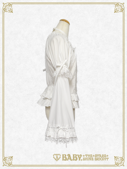 Princess Sleeve Back Shirring Blouse