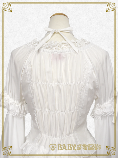 Princess Sleeve Back Shirring Blouse
