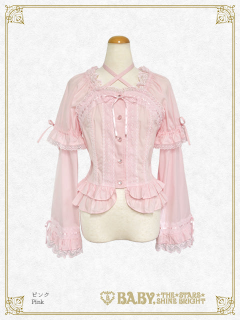 Princess Sleeve Back Shirring Blouse