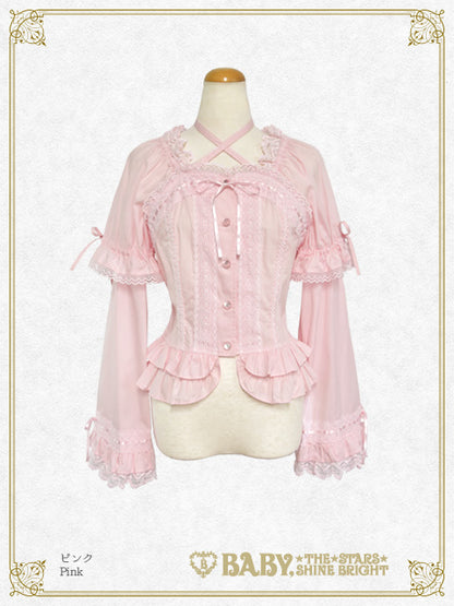 Princess Sleeve Back Shirring Blouse