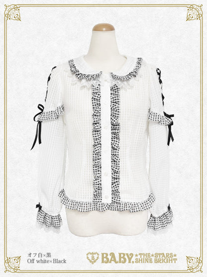 Fluffy Gingham Heart Blouse