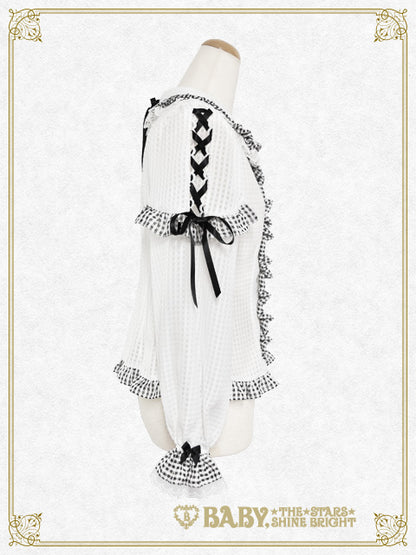 Fluffy Gingham Heart Blouse